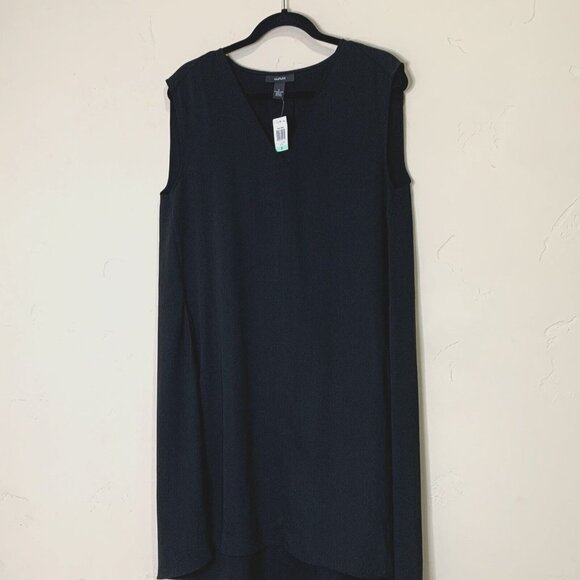 Alfani Women's Oversized High Low Shift Dress Flowy Pockets Size 8 Black NWT $90 - Picture 2 of 11